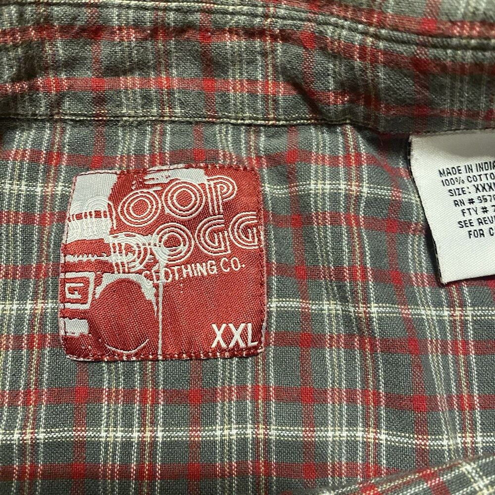 Vtg Snoop Dogg Clothing Co Plaid Button Up S/S Shirt Y2K Rap Hip Hop RED TAG